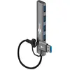 Image de Goobay 79149 Hub USB 2-en-1 standard Slim à 4 ports, 5 Gbit/s, gris, 0,1 m - Connecteur USB-C  / connecteur USB-A (USB 3.2) > 4x USB-A (USB 3.0)