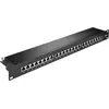Image de Goobay 90854 CAT 6a Panneau de brassage 19 pouces (48,3 cm), 24 ports, noir - STP blindé, noir