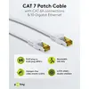 Image de Câble patch RJ45 CAT 6A S/FTP (PiMF), 500 MHz avec câble brut CAT 7, blanc, 10 m - gaine de câble sans halogène LSZH, cuivre, connecteur RJ45 (CAT 6A)