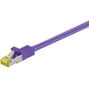 Image de Goobay 91582 Câble patch RJ45 CAT 6A S/FTP (PiMF), 500 MHz avec câble brut CAT 7, violet, 0.5 m - LSZH sans halogène, cuivre, connecteur RJ45 (CAT 6A)