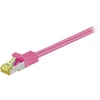 Image de Rj45 Câble Patch, Cat 6a S/ftp (pimf), 500 Mhz, Avec Cat 7 Câble Brut, Magenta, Gaine De Câble Lszh Sans Halogène, Cuivre, Connecteur Rj45 (cat 6a). Longueur De Câble 2 M