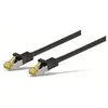Image de Goobay 91653 Câble patch RJ45 CAT 6A S/FTP (PiMF), 500 MHz avec câble brut CAT 7, noir, 15 m - LSZH sans halogène, cuivre, connecteur RJ45 (CAT 6A)