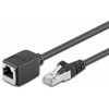 Image de Câble d'extension CAT 5e, F/UTP, noir, 1 m, 1 m - Conducteur en cuivre (CU), connecteur RJ45 (8P8C) > prise RJ45 (8P8C)