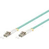 Image de Goobay 93385 Câble à fibres optiques, multimode (OM3) Aqua, 2 m, turquoise - LC mâle (UPC) > LC mâle (UPC)