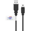 Image de Goobay 93903 Câble USB 2.0 Hi-Speed avec certificat USB, noir, 3 m - USB 2.0 mâle (type A) > USB 2.0 mini-mâle (type B, 5 broches)