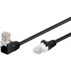 Image de Goobay - Cat 5e Câble Patch 1x 90° Coudé, U/utp, Noir, 0,25 M, Conducteur En Aluminium Plaqué Cuivre (cca), 1x Prise Rj45 90° (8p8c). Longueur De Câble 0.25 M