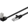 Image de Cat 5e Câble Patch 1x 90° Coudé, F/utp, Noir, 0,25 M, Conducteur En Aluminium Plaqué Cuivre (cca), 1x Prise Rj45 90° (8p8c). Longueur De Câble 0.25 M