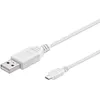 Image de Cable Usb 2.0 Type A - Micro B M/m 1,80m (blanc)