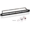 Image de Goobay 95336 Panneau de brassage Keystone 19 pouces (48,3 cm) (1 UH), noir - incl. 24x CAT 6 UTP Module