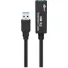 Image de Goobay 95727 Câble d'extension USB 3.0 actif, 5 m, noir, 5 m - USB 3.0 mâle (type A) > USB 3.0 femelle (type A)