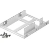 Image de Goobay 95875 Cadre de montage pour disque dur 2,5'' sur 3,5'' - 2x, argent - convient pour le montage de jusqu'à deux disques durs 2,5'' dans une baie de boîtier 3,5