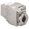 Image de Goobay 95900 Module Keystone RJ45 CAT 6 ?, STP, argent - largeur 17,3 mm, type papillon, bornier pour montage LSA (sans outil)