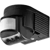 Image de Goobay 96001 Détecteur de mouvement infrarouge, noir - pour montage mural en saillie, détection 180°, portée 12 m, pour l'extérieur (IP44), compatible LED