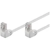 Image de Goobay 96063 Câble patch CAT 5e 2x 90° coudé, F/UTP, blanc, 2 m - CCA cuivre mélangé, 2x RJ45 mâle 90° (8P8C)