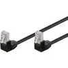 Image de Goobay - Cat 5e Câble Patch 2x 90° Coudé, F/utp, Noir, 0,25 M, Conducteur En Aluminium Plaqué Cuivre (cca), 2x Prise Rj45 90° (8p8c). Longueur De Câble 0.25 M