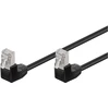 Image de Goobay 96081 CAT 5e câble patch 2x 90° coudé, F/UTP, noir, 5 m - CCA cuivre mélangé, 2x RJ45 mâle 90° (8P8C)