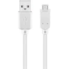 Image de Goobay 96190 Câble USB 2.0 Hi-Speed, blanc, 0.15 m - USB 2.0 mâle (type A) > USB 2.0 micro mâle (type B)