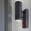 Image de Applique Extérieure Façades Up Down Éclairage Alu Lampe De Jardin Spot Noir Harm
