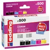 Image de Edding Encre Remplace Canon Pgi-520pgbk, Cli-521bk, Cli-521c, Cli-521m, Cli-521y Compatible Pack Bundle Noir, Noir Phot