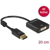 Image de Câble Adaptateur Delock Displayport / Dvi Fiche Mâle Displayport, Prise Femelle Dvi-i 24+5 Pôles 0.20 M Noir 62599 Contacts Dorés Câble Displaypo C670381