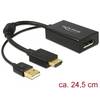 Image de DELOCK HDMI Adapter A -> Displayport St/Bu +USB Strom 4K