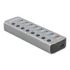 Image de DELOCK Hub USB 5 Gbps avec 7 ports + 1 port de charge rapide + 1 port USB-C PD 3.0 avec interrupteur et éclairage