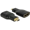 Image de DeLOCK HDMI Micro-D/HDMI-A, M/F, 4K Micro-HDMI Noir - Neuf