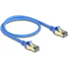 Image de Câble réseau RJ45 Cat.8.1 F/FTP Slim 0,5 m bleu pour 40 Gbps