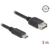 Image de Delock Câble USB 2.0 Type-C mâle vers EASY Type-A femelle 3 m