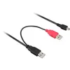 Image de Usb 2.0 Y-kabel, 2x Usb-a Stecker Mini-usb Stecker Verwendung: Anschließen Externer Laufwerke + Stromversorgung