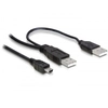 Image de DeLOCK 2x USB2.0-A male / USB mini 5-pin câble USB 1 m USB A Mini-USB B Noir - Neuf