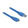 Image de Delock Câble USB 3.0 type A mâle > USB 3.0 type Micro-B mâle 3 m bleu