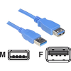 Image de DELOCK USB3.0 Verl. A -> A St/Bu 5.00m blau