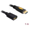 Image de Rallonge Delock Hdmi Fiche Mâle Hdmi-a, Prise Femelle Hdmi-a 1.00 M Noir 83079 4k Uhd, Contacts Dorés Câble Hdmi