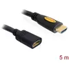 Image de Rallonge Delock Hdmi Fiche Mâle Hdmi-a, Prise Femelle Hdmi-a 5.00 M Noir 83082 4k Uhd, Contacts Dorés Câble Hdmi