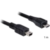 Image de DeLOCK 1m USB2.0 microB/miniB câble USB Micro-USB B Mini-USB B Noir - Neuf