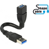 Image de Delock 83713 DELOCK USB3.0 Verl. A -> A St/Bu 0.15m schwarz ShapeC