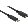 Image de KAB USB3.1 C > USB Type-C  Buchse Verlängerung 1,0 m schwarz Delock
