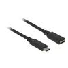 Image de Câble Usb Usb 3.2 Gen1 (usb 3.0) Usb-c® Mâle, Usb-c® Femelle 1.00 M Noir 85533 C699261 - Delock
