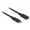 Image de KAB USB3.1 C > USB Type-C  Buchse Verlängerung 1,5 m schwarz Delock
