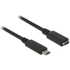 Image de DeLock Câble d'extension USB-C, mâle - femelle, 3A, 2m - Noir