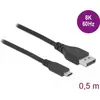 Image de DeLOCK Câble de transfert de données USB-C/HDMI/DisplayPort 50 cm - Supporte jusqu'à7680 x 4320 - 32 AWG - Noir