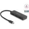 Image de Delock Séparateur USB Type-C (DP Alt Mode) vers 3 x HDMI MST 4K 60 Hz - USB Type-C - 3840 x 2160 - Noir - 1.4/2.2 - 4K Ultra HD - Câble rond