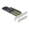 Image de DeLOCK Carte PCI Express x16 à 1 M.2 clé B + 1 x NVMe M.2 clé M + 1 x mSATA - Facteur de forme à profil bas - Neuf
