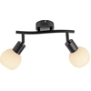 Image de Spot LED - 43 x 25 cm - 2 lampes - Noir - Blanc - Métal - Verre opale