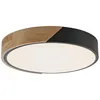 Image de Plafonnier Rond Noir Bois Ø32 Led 24w Bila Just Light