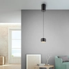 Image de Luminaire suspendu LED - 10 x 220 cm - 1 lumière - Noir - Blanc - Plastique - Métal