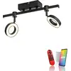 Image de Plafonnier LED JUST LIGHT 12075-18 noir, 10,5 W, 1 300 lm, CCT, RGB, domotique