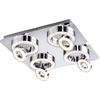 Image de Plafonnier LED, design cristal, chrome, ajustable, L 40 cm