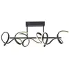 Image de Plafonnier LED, noir, courbé, variateur, L 82 cm